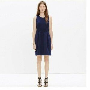 Madewell Navy Blue Sleeveless Fit & Flare Dress Size XS Knee Length Stretch